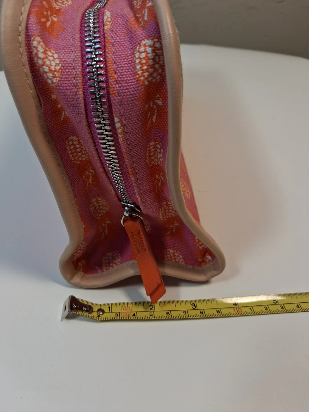 Stella and Dot Pink and Orange Pineapple Print Make-up Bag